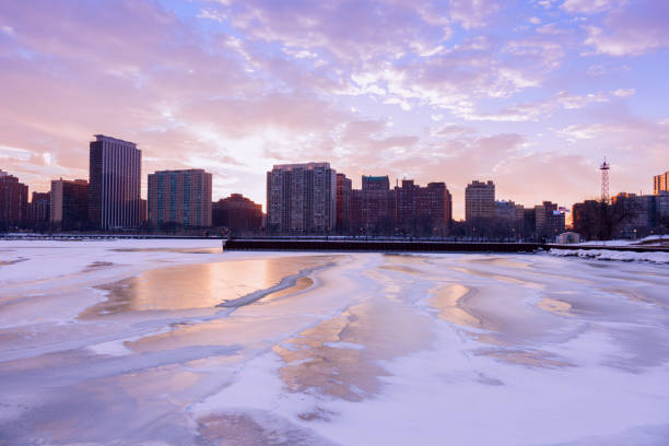 istock Winter in Chicago - Gold Coast buildings 828024230
