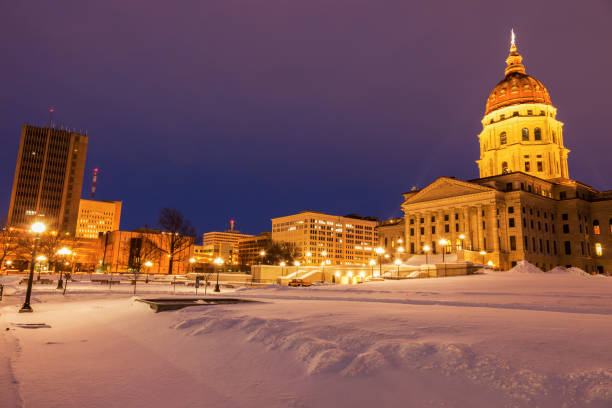 istock Topeka, Kansas - entrance to State Capitol Building 828024502