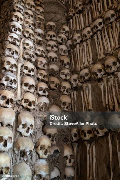 Chapel Of Bones Evora Portugal Stock Photo - Download Image Now - Architecture, Built Structure, Cemetery