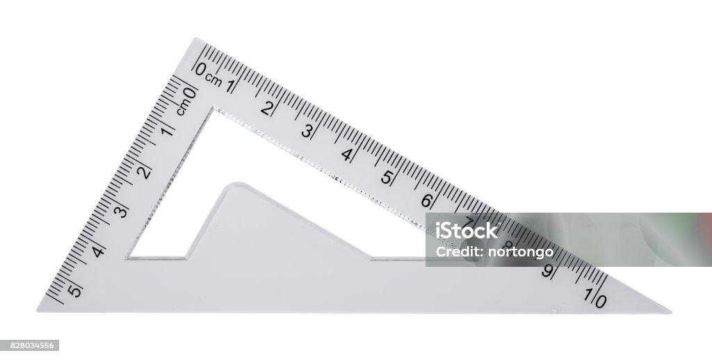 Protractor Ruler White Plastic Ruler Protractor Triangle Isolated On White Background Stock ...