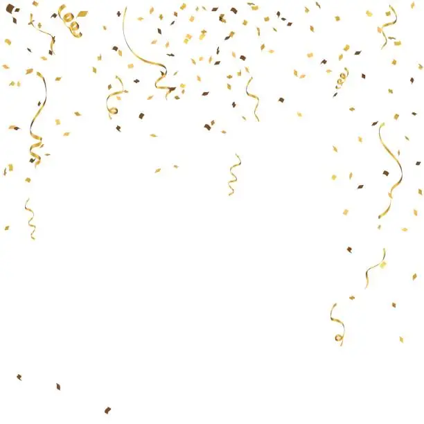 Vector illustration of Abstract background celebration gold confetti. vector background