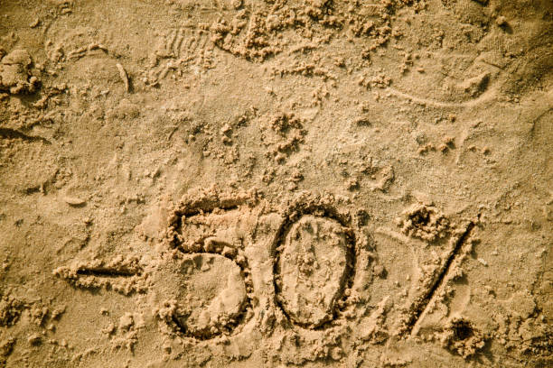 istock 50 lettering written on sand 828047198