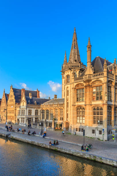The Koronlei and the Graslei are two of the most ancient districts of Ghent, a city in the Flemish Region of Belgium, and are among the favorite meeting places for tourists and locals. Both overlook the river Lys, facing each other, and are rich in beautiful historic buildings dating back from the thirteenth century.