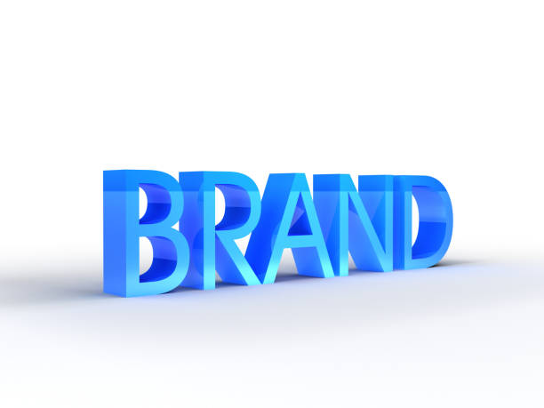 istock Brand. Glossy 3D text isolated on white background 828063128