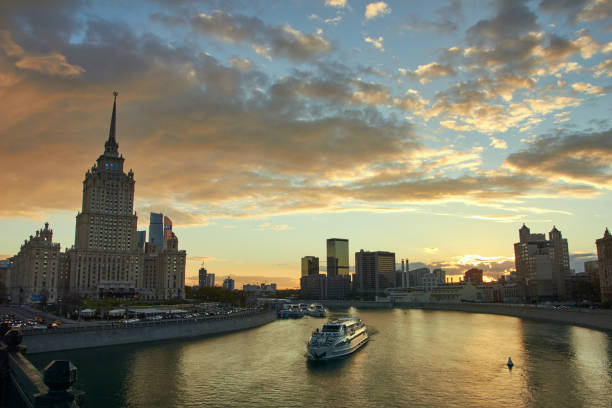 istock Cityscape at sunset and office buildings at background 828083282