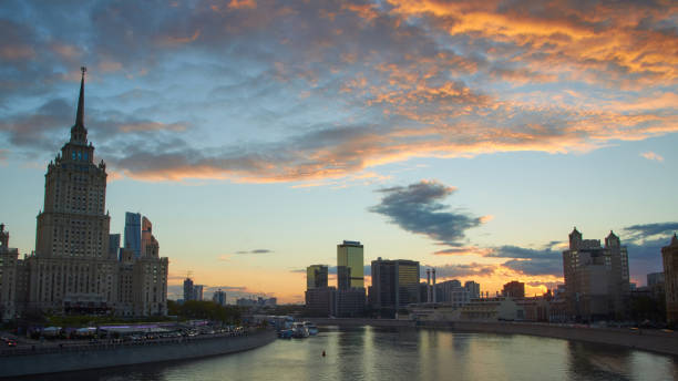 istock Cityscape at sunset and office buildings at background 828083304
