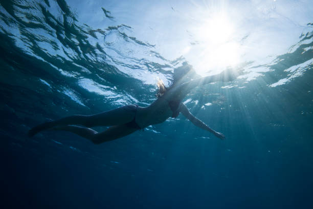 istock Young woman swimming 828088250