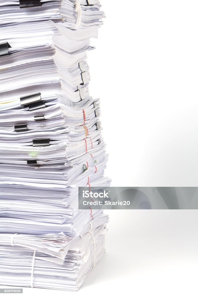 Document Stack Isolated Stack Of Documents Isolated On White Background Stock Photo - Download ...