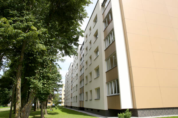 istock Exterior view of  residential block. 828117078