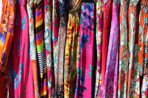 istock Rack of colorful dresses 828122650
