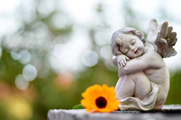 Angel guardian sleeping on the grave Angel guardian sleeping on the grave Funeral stock pictures, royalty-free photos & images