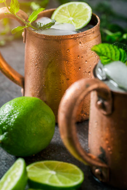 istock Moscow Mule Copper Mug With Lime And Mint 828140092
