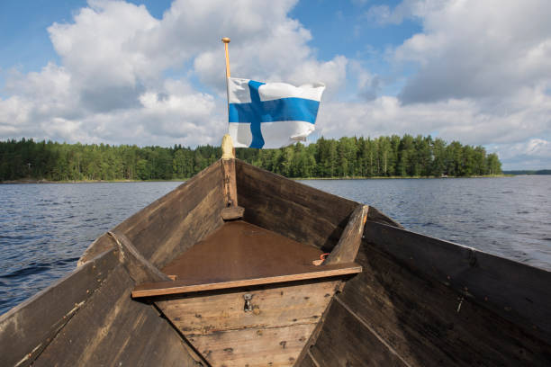 istock Boating in Finland on lake Saimaa, Savonlinna 828144100