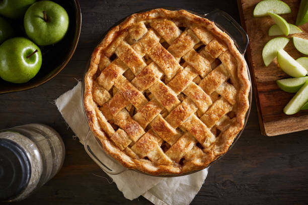 istock Homemade Apple Pie On A Wood Surface 828144692