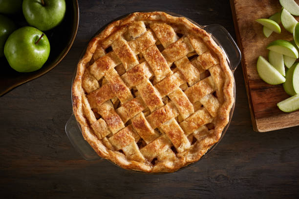 istock Homemade Apple Pie On A Wood Surface 828144702