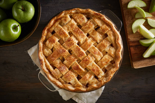 istock Homemade Apple Pie On A Wood Surface 828145018