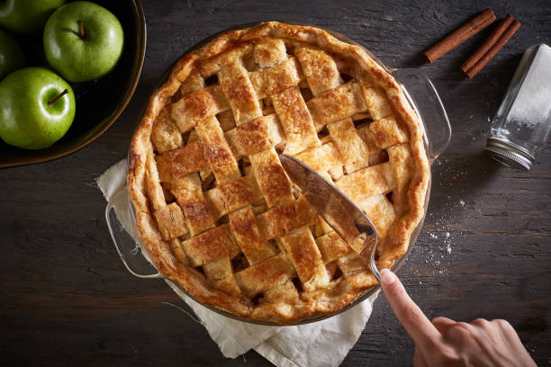istock Homemade Apple Pie On A Wood Surface 828145300