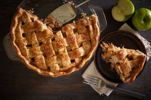 istock Homemade Apple Pie On A Wood Surface 828145306