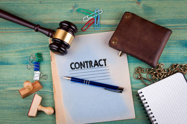 istock Contract concept. Notebook on a bright green background. Office stationery accessories 828149738