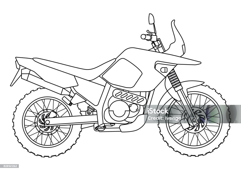 Vetores de Mão Desenhar O Estilo De Um Vetor Novo Moto Ilustração Livro  Para Colorir e mais imagens de Motocicleta - iStock