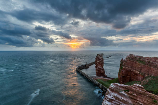 Sunset on the island of Helgoland Sunset on the island of Helgoland, Germany helgoland stock pictures, royalty-free photos & images