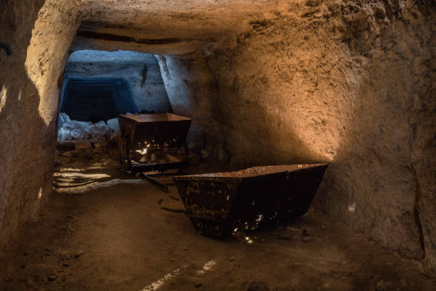 istock Abandoned train carriages in an old quarry 828221932