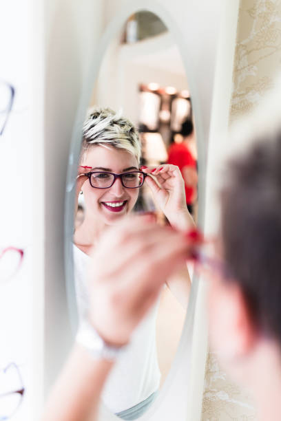 istock Woman in optical optical store 828222492