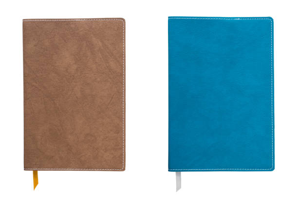 istock Blue and Brown cover notebook isolated on white background 828228954