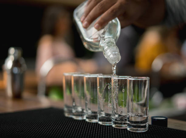 istock Bartender serving shots of drinks at a bar 828241404