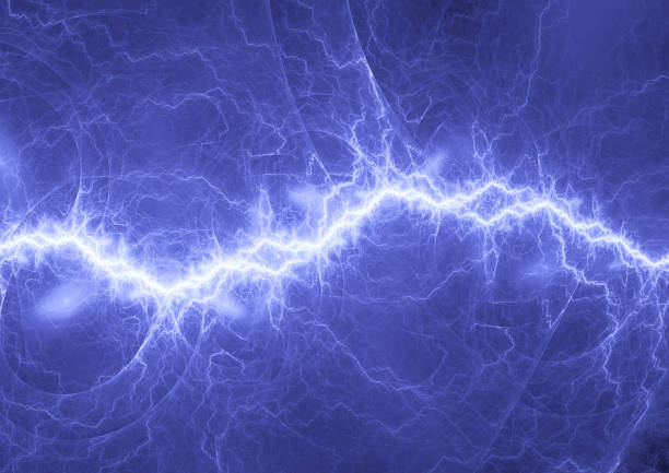cool lightning plasma électrique fond, bleu - tesla photos et images de collection