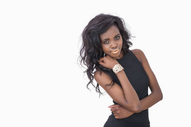 istock Woman wearing black dress 828256622