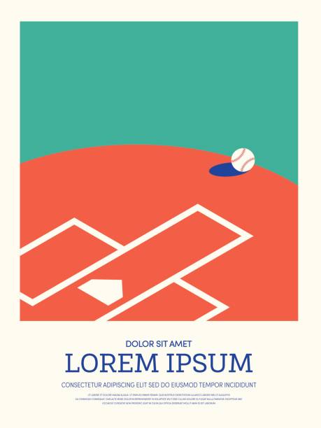 ilustraciones, imágenes clip art, dibujos animados e iconos de stock de fondo de cartel de béisbol deporte abstractos estilo retro vintage - baseball background