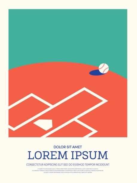 Baseball abstract sport vintage retro style poster background. Design element can be used for template, backdrop, brochure, leaflet, vector illustration
