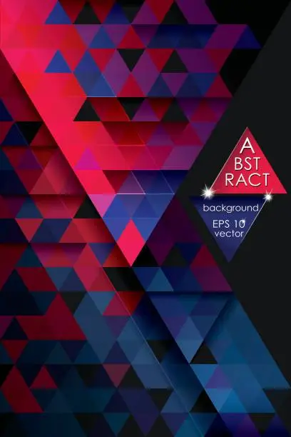 Vector illustration of Vertical abstract triangles geometric background