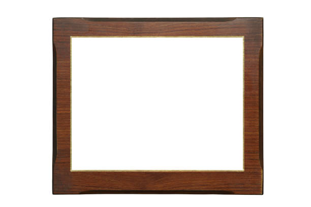 istock Wooden vintage frame on white background 828287206
