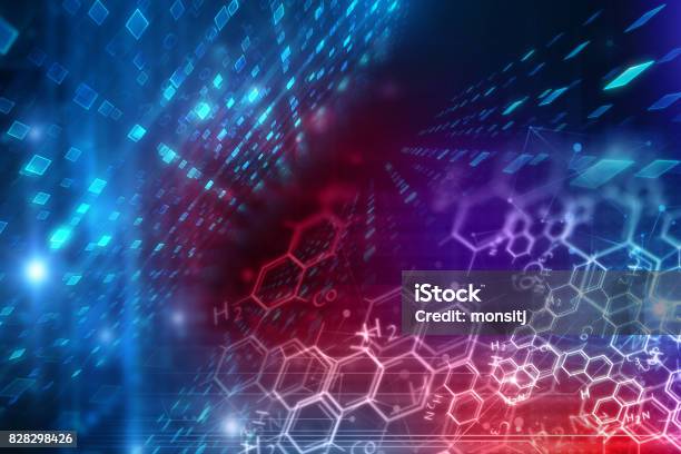 Foto de Ilustração De Fundo De Ciência Química e mais fotos de stock de Química - Química, Plano de Fundo, Abstrato