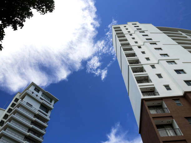 istock High-rise building and bright blue sky 828309520