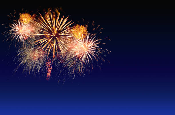 istock Colorful fireworks celebration and the twilight sky background. 828313952