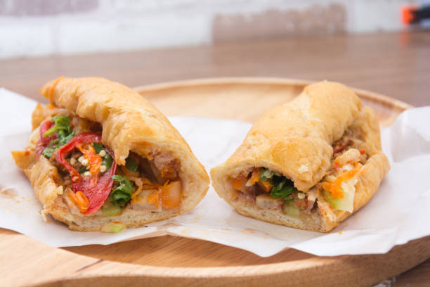 istock bread vietnamese with vegetable and meat or baguette bread 828322898