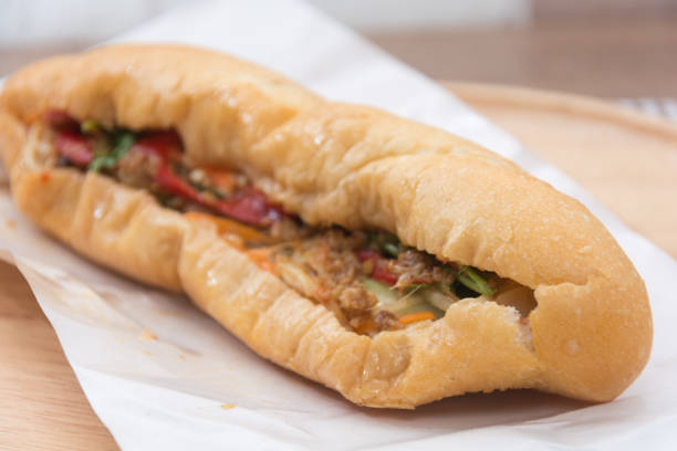 istock bread vietnamese with vegetable and meat or baguette bread 828323544