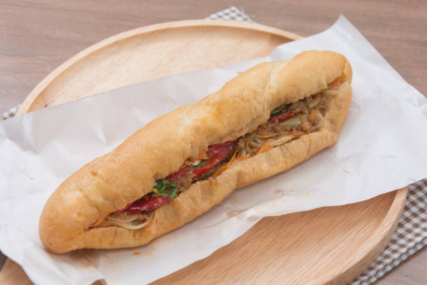 istock bread vietnamese with vegetable and meat or baguette bread 828326118