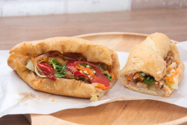istock bread vietnamese with vegetable and meat or baguette bread 828327168