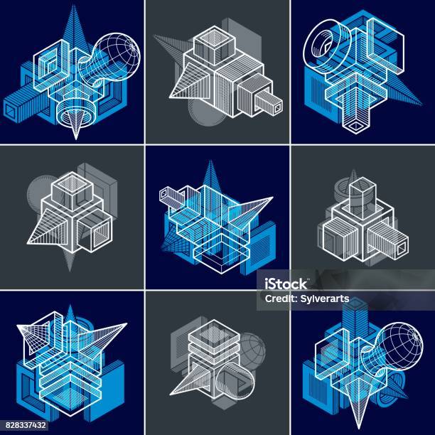 Different Engineering Structures Different Engineering Constructions Collection Abstract Vectors Set ...