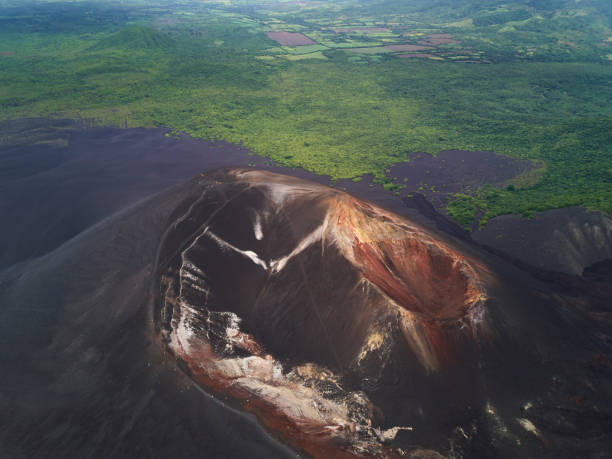 istock Above view on Cerro negro volcano 828345582