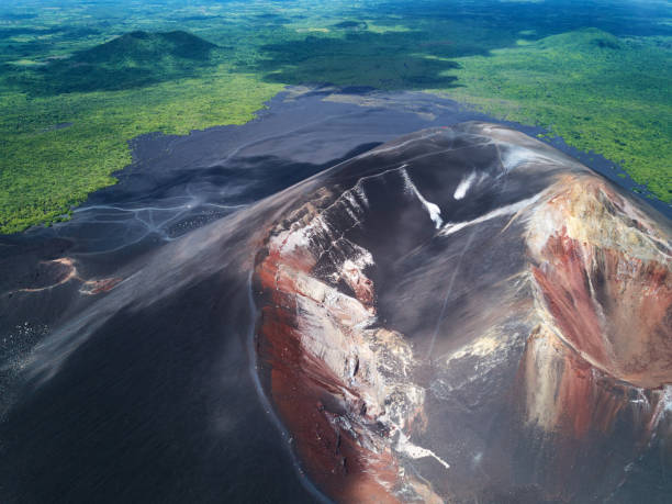 istock Colorful volcano crater 828345592