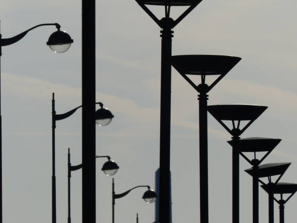 Street lighting in a modern district, Paris