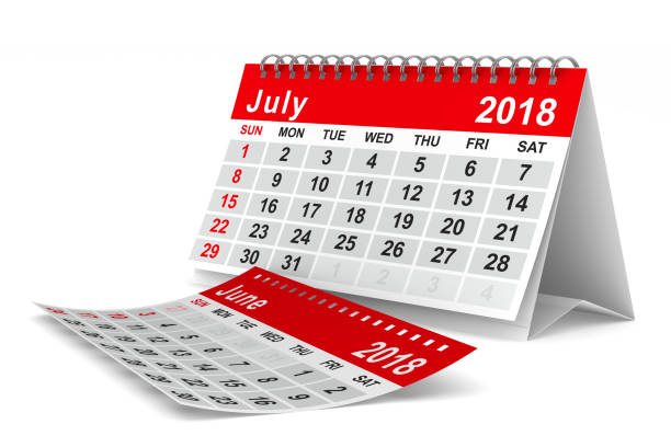 istock 2018 year calendar. July. Isolated 3D illustration 828352238