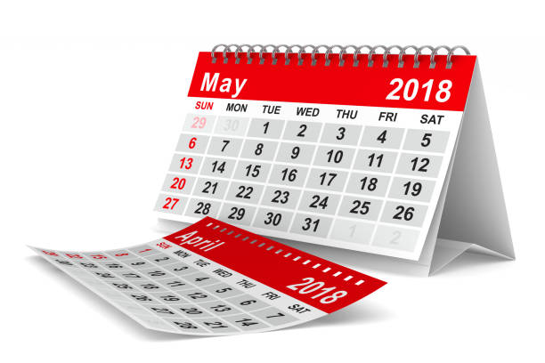 istock 2018 year calendar. May. Isolated 3D illustration 828352268
