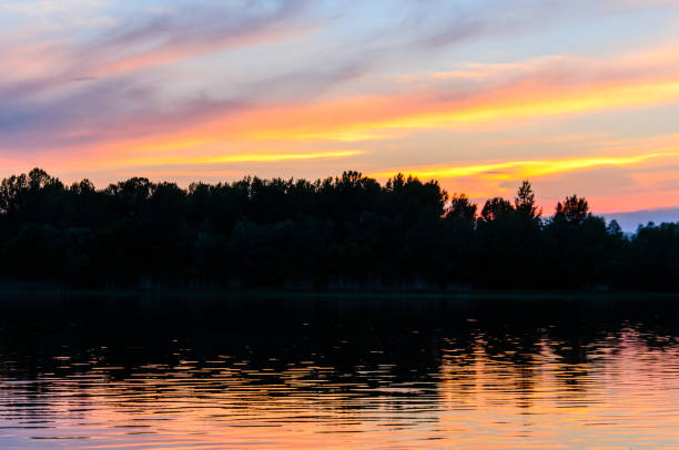 istock Beautiful sunset over the river Dnieper 828356704