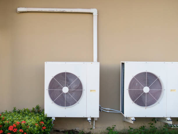 istock Twin air compressor installation outdoor. 828361430